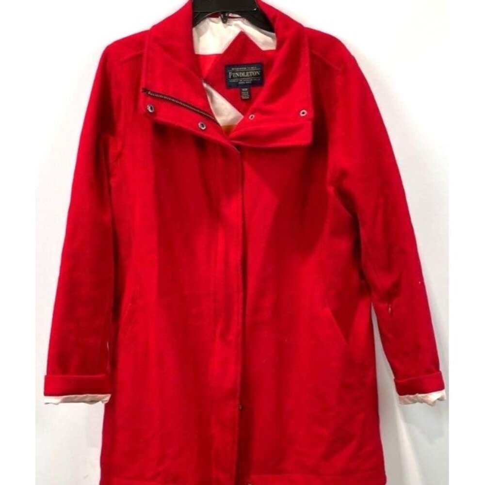 Pendleton Women's Red Wool Blend Mid-Length Coat‎ Size M